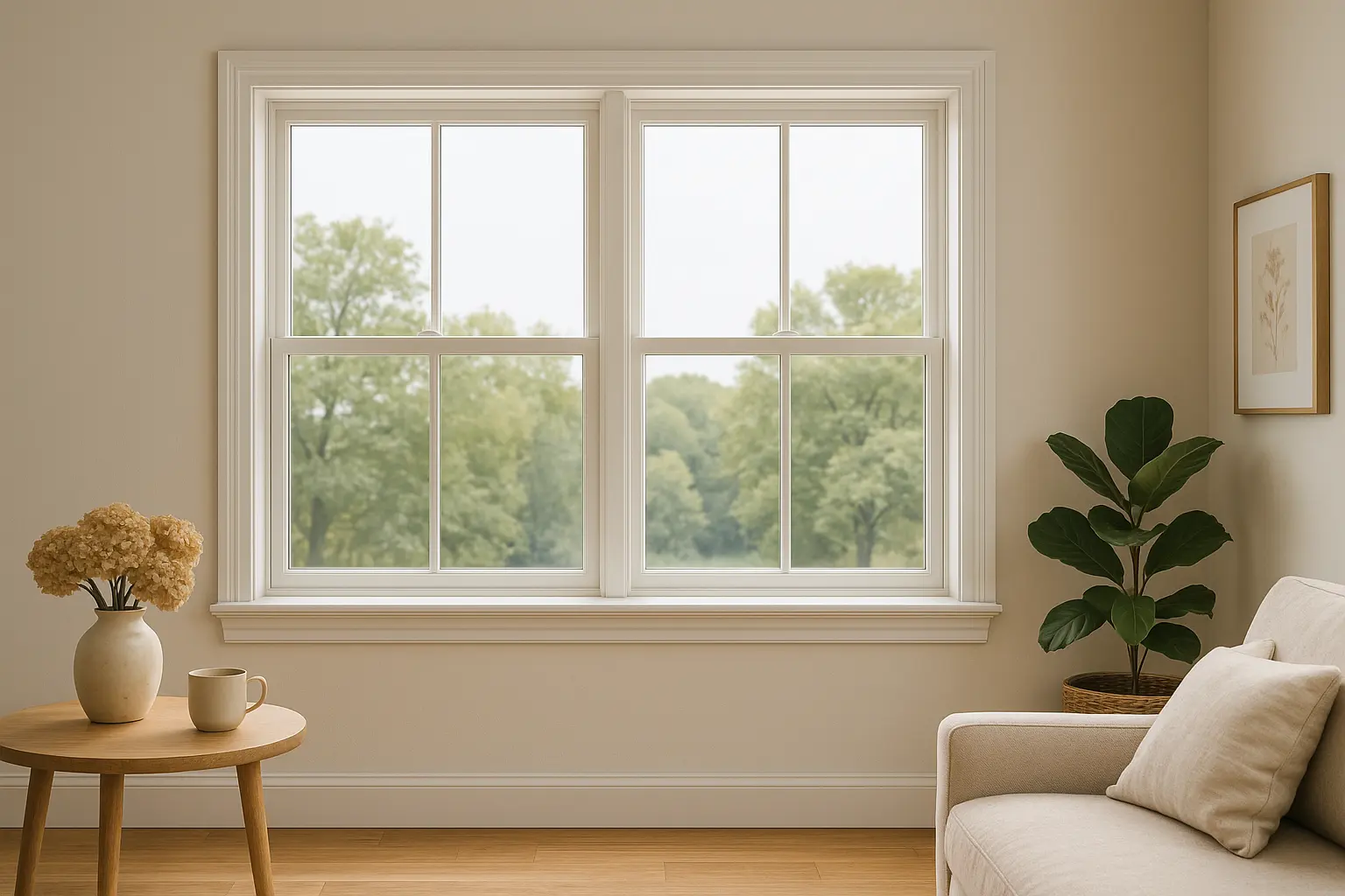 Room before window coverings are installed
